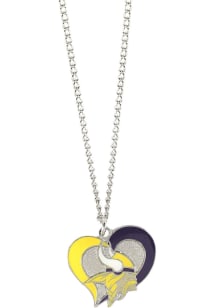 Minnesota Vikings Swirl Heart Necklace