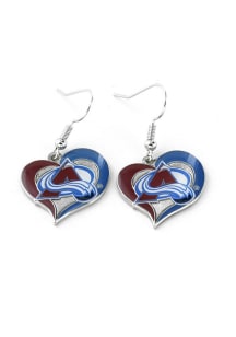 Colorado Avalanche Swirl Heart Womens Earrings