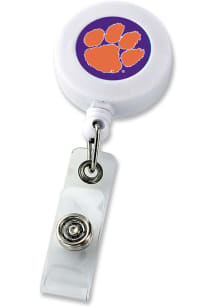 Clemson Tigers Retractable White Badge Holder