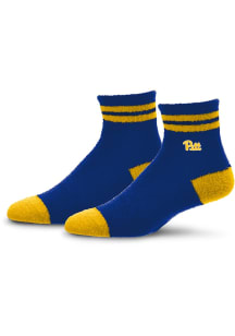 Stripe Cozy Quarter Pitt Panthers Womens Quarter Socks - Blue