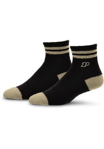 Purdue Boilermakers Stripe Cozy Quarter Womens Quarter Socks