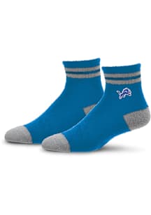 Detroit Lions Stripe Cozy Quarter Womens Quarter Socks