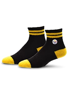 Pittsburgh Steelers Stripe Cozy Quarter Womens Quarter Socks