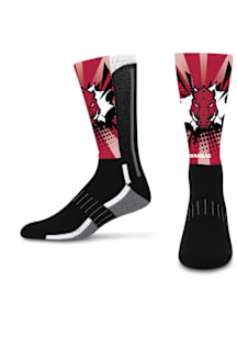 Arkansas Razorbacks Red Mascot Ka-Pow Youth Crew Socks