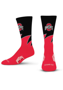 Black Wave Ohio State Buckeyes Mens Crew Socks - Red