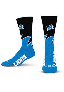 Detroit Lions Black Wave Mens Crew Socks