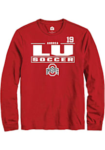 Andrea Lu Ohio State Buckeyes Red NIL Stacked Box Long Sleeve Player T Shirt