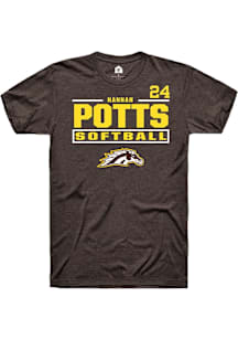 Hannah Potts Western Michigan Broncos Brown NIL Stacked Box Short Sleeve Player T Shirt