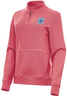 Antigua Coast Guard Womens Red Crush Qtr Zip