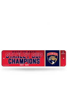 Florida Panthers 2025 Stanley Cup Champions 4x15 Metal Street Sign - Red