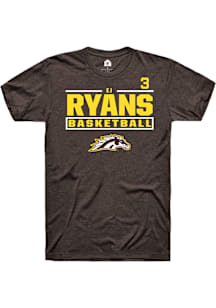 Ej Ryans Western Michigan Broncos Brown NIL Stacked Box Short Sleeve Player T Shirt