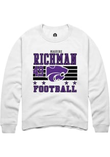 Maguire Richman Rally Mens White K-State Wildcats NIL Striped Player Crew