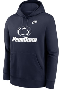 Mens Penn State Nittany Lions Navy Blue Nike Throwback Hooded Sweatshirt