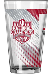 Indiana Hoosiers CFP National Champions 2026 16oz Schedule Pint Glass - White