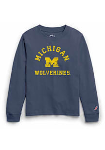 Youth Navy Blue Michigan Wolverines No 1 Long Sleeve T-Shirt
