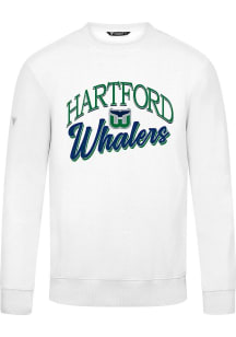 Levelwear Hartford Whalers Mens White Zane Origins Long Sleeve Crew Sweatshirt