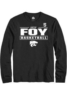 Aniya’ Foy Mens Black K-State Wildcats NIL Stacked Box Long Sleeve Player T Shirt