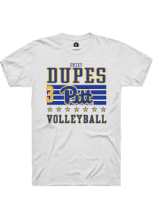 Emery Dupes Rally Mens White Pitt Panthers NIL Striped Player T Shirt