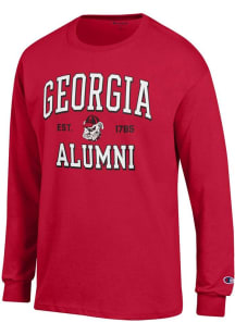 Champion Georgia Bulldogs Red Est Alumni Jersey Long Sleeve T Shirt
