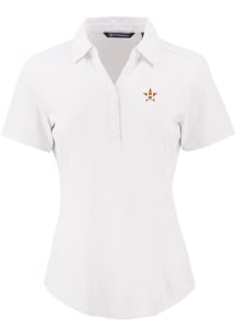 Cutter and Buck Houston Astros Womens White Forge Eco Polo Short Sleeve Polo Shirt