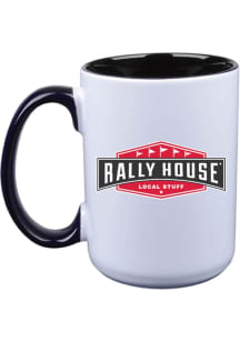 Rally House Anniversary 15oz Black Inner Color Ceramic Mug - White