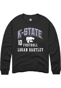 Logan Bartley Rally Mens Black K-State Wildcats NIL Arch Logo Player Crew