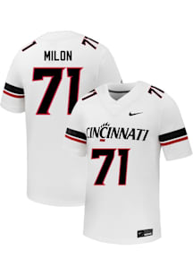 Judea Milon Nike Mens White Cincinnati Bearcats NIL Name And Number Football Jersey