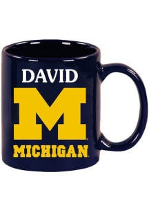 Navy Blue Michigan Wolverines 11 oz DAVID Ceramic Mug