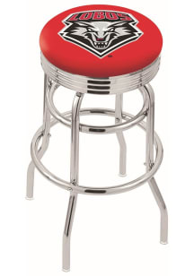 New Mexico Lobos Double-Ring Swivel Chrome Pub Stool - Black