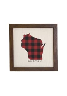 Wisconsin Red Plaid State Sign