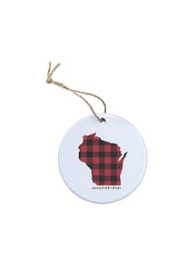 Wisconsin Red Plaid State Ornament