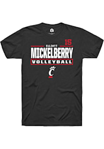 Elliott Mickelberry Cincinnati Bearcats Black NIL Stacked Box Short Sleeve Player T Shirt