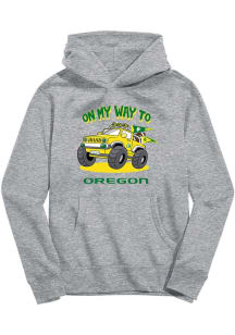 Toddler Oregon Ducks Grey Vive La Fete On My Way Long Sleeve Hooded Sweatshirt