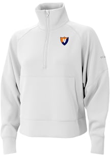 Columbia Illinois Fighting Illini Womens White Vault Heat Seal Wickham Hills Qtr Zip Pullover