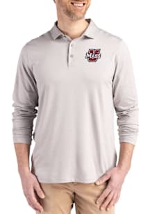 Cutter and Buck Massachusetts Minutemen Mens Grey Coastline Long Sleeve Polo Shirt