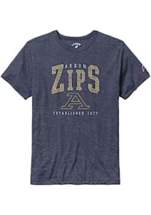 Akron Zips Navy Blue Victory Falls Puff Arch Mascot Short Sleeve Fashion T Shirt