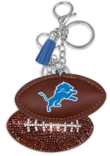 Detroit Lions Rhinestone Puff Keychain - Blue