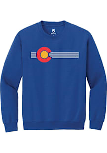 Summit Sportswear Colorado Mens Blue Flag Long Sleeve Crew Sweatshirt