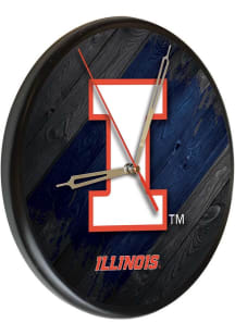 Black Illinois Fighting Illini Printed Wall Clock