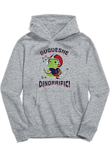 Vive La Fete Duquesne Dukes Toddler Grey Dino-Riffic Long Sleeve Hooded Sweatshirt