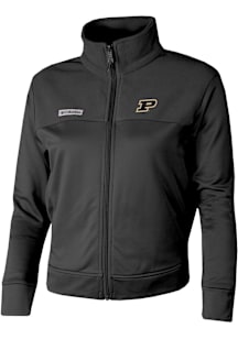 Columbia Purdue Boilermakers Womens Black River Fleece Long Sleeve Full Zip Jacket