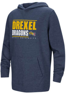 Youth Drexel Dragons Navy Blue Colosseum Team Wordmark Long Sleeve Hooded Sweatshirt