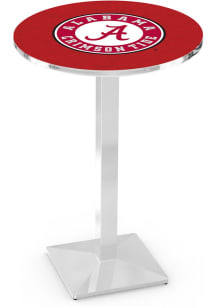 Alabama Crimson Tide Script Chrome Square Base Pub Table