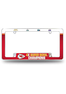 Kansas City Chiefs 4x Super Bowl Champs All Over Chrome License Plate Frame - Grey