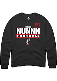 Nathan Nunnn Cincinnati Bearcats Mens Black Football NIL Stacked Box Player Crew