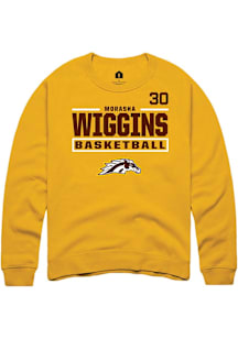 Morasha Wiggins Western Michigan Broncos Mens Gold NIL Stacked Box Player Crew