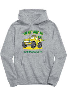 Youth Oregon Ducks Grey Vive La Fete On My Way Long Sleeve Hooded Sweatshirt