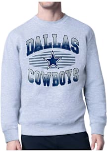 Starter Dallas Cowboys Mens Grey Team Grit Long Sleeve Crew Sweatshirt