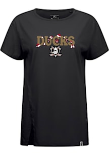 Levelwear Anaheim Ducks Womens Black Influx Festive Short Sleeve T-Shirt