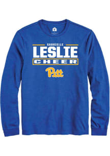 Gabrielle Leslie Mens Blue Pitt Panthers NIL Stacked Box Long Sleeve Player T Shirt